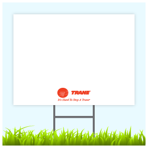 Trane Logo Sign With Wire Frame (Logo Bottom Center)