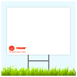 Trane Logo Sign With Wire Frame (Logo Bottom Left)