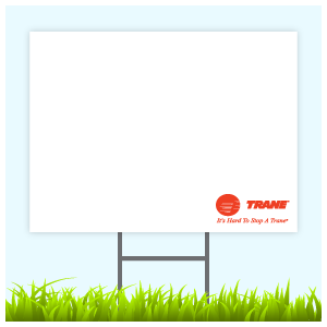 Trane Logo Sign With Wire Frame (Logo Bottom Right)