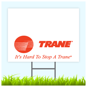 Trane Logo Sign With Wire Frame (Logo Bottom)