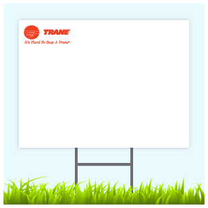 Trane Logo Sign With Wire Frame (Logo Top Left)