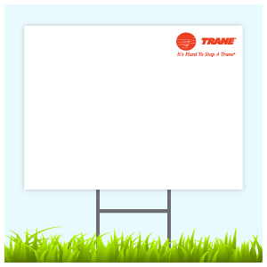 Trane Logo Sign With Wire Frame (Logo Top Right)