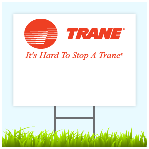 Trane Logo Sign With Wire Frame (Logo Top)