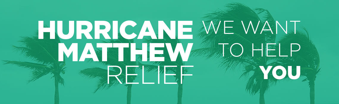 Signs giveaway to people or business affected by hurricane Matthew